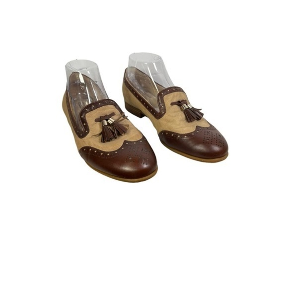 Alex Marie Brown and Tan Leather Loafers‎ with Tassle Women's Size 9 - Picture 1 of 8
